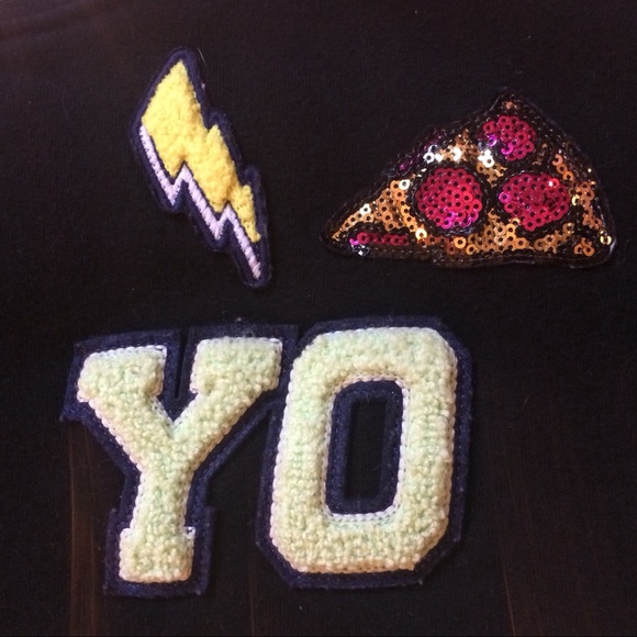 🌲3/$20 Cozy Crop Top Sweatshirt Athlethic Black Mossimo S - Picture 3 of 8